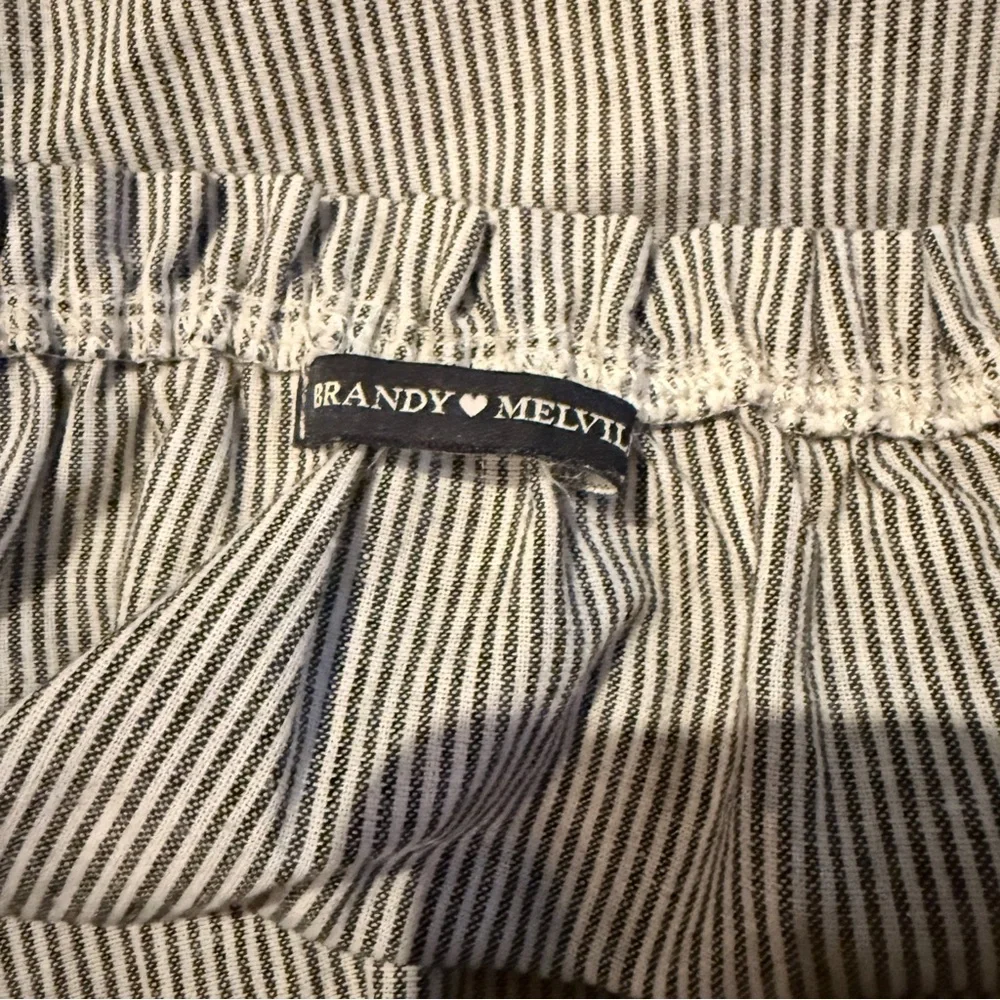 Brandy Melville Gray & White Striped Off The Shoulder 3/4‎ Sleeve Top One Size